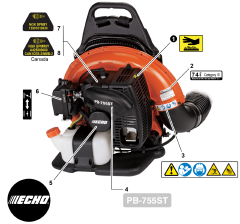 Echo PB-755 ST - Echo Backpack Blower (SN: P60712001001 - P60712999999)