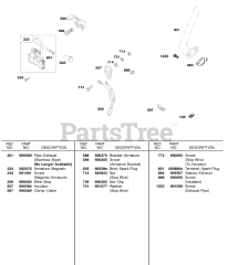 Briggs & Stratton 327431-0100-01 - Briggs & Stratton Horizontal Engine Ignition, Insulator, Wires, Exhaust Pipe