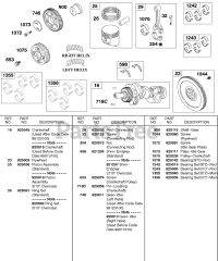 Briggs & Stratton 437447-0205-E2 - Briggs & Stratton Horizontal Engine Piston, Rings, Flywheel, Crankshaft