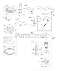 Briggs & Stratton 441577-0113-E2 - Briggs & Stratton Vertical Engine Controls, Electric Starter, Flywheel, Governor Spring