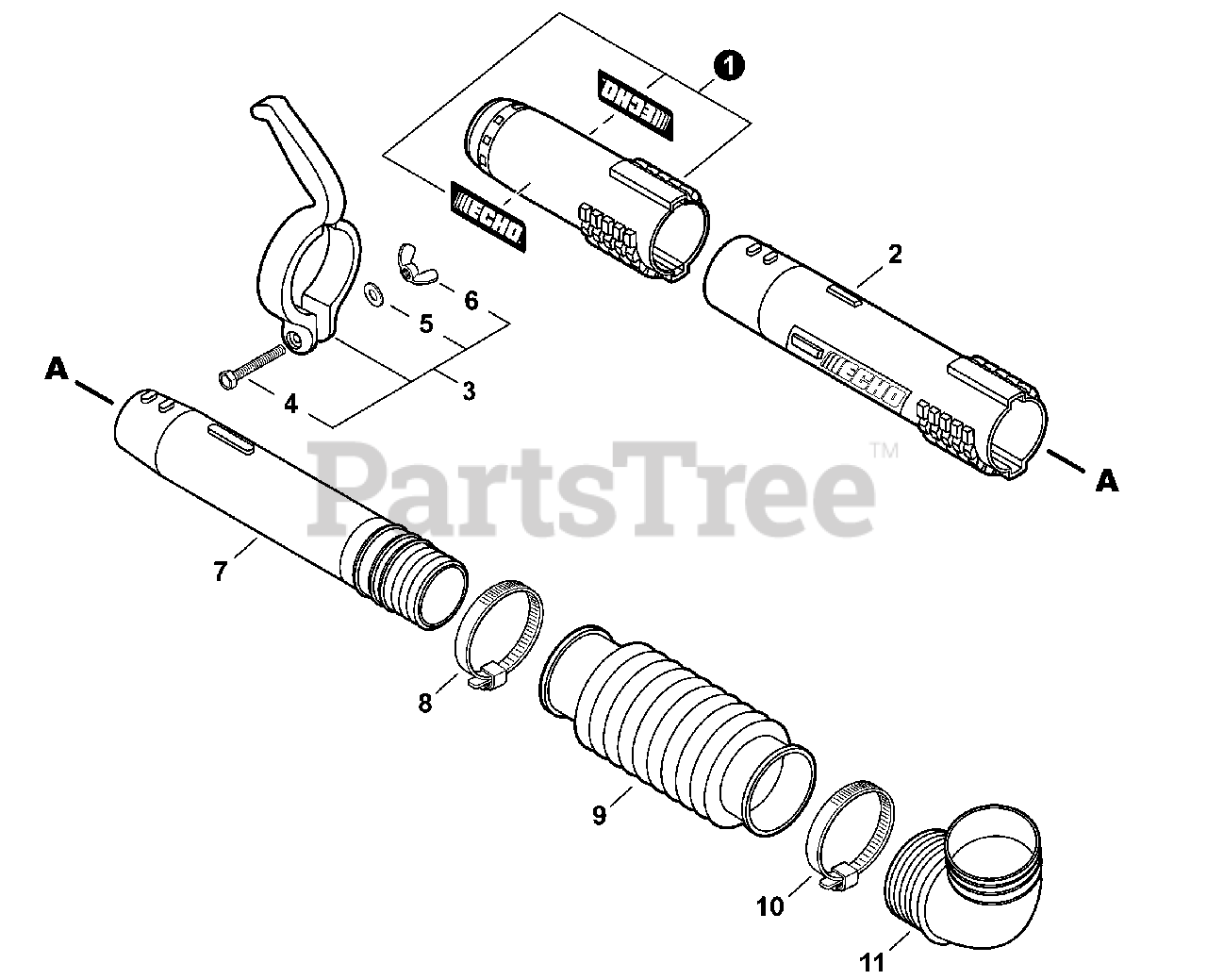 Echo PB580H Echo Backpack Blower Parts (SN P44012001001