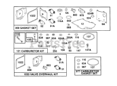 Briggs & Stratton 261777-0153-01 - Briggs & Stratton Vertical Engine Gasket Sets