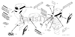 Honda BF200 A4 XA (BAEJ) - Honda Marine Engine, Made in Japan (SN: BAEJ-1200001 - BAEJ-1299999) LABELS