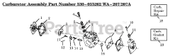 Weed Eater HP 22 - Weed Eater String Trimmer Carburetor Assembly (WA207/207A) P/N 530035262