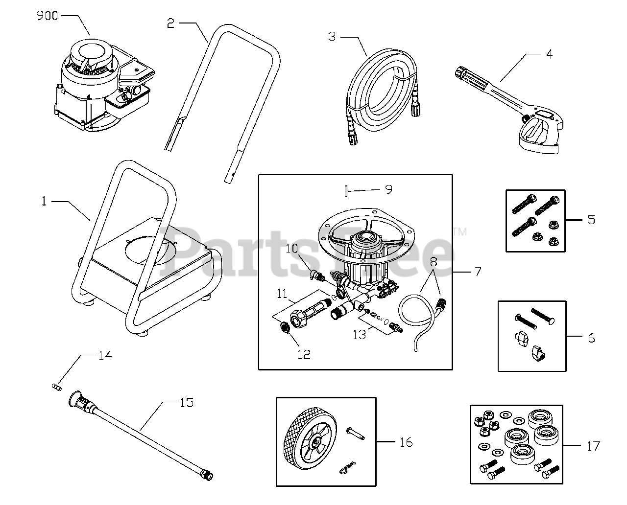 Murray 0203730 Murray 2,000 PSI Pressure Washer Main Unit Parts