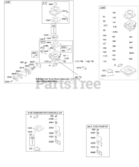 Briggs & Stratton 42E707-2631-E2 - Briggs & Stratton Vertical Engine Carburetor (3-Screw Mount), Carburetor Overhaul Kit, Fuel Pump Kit