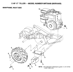 Maxim MX R500 B - Maxim Tiller MAINFRAME, RIGHT