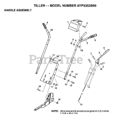 Electrolux/AYP 3352 B89 - Electrolux/AYP Tiller (1998) HANDLE ASSEMBLY