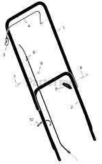 Murray 22107x71A - Murray 22" Walk-Behind Mower (1999) Handle Assembly
