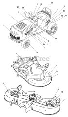 Murray ELT 125380 (7800409) - Murray 38" Lawn Tractor, Gear Drive, 12.5hp (2009) Decal Group