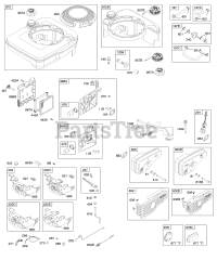 Briggs & Stratton 123K02-0447-E1 - Briggs & Stratton Vertical Engine Air Cleaner, Controls, Exhaust System, Fuel Supply, Governor Spring