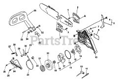 Echo CS-6700 - Echo Chainsaw (SN: 031241 - 999999) Clutch, Cutting Attch, Chain Brake