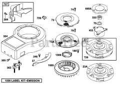Briggs & Stratton 28C707-0029-01 - Briggs & Stratton Vertical Engine Blower Hsg,Flywheels,Screens