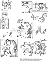 Briggs & Stratton 131232-0144-01 - Briggs & Stratton Horizontal Engine Mufflers,Gear Case,Crankcase