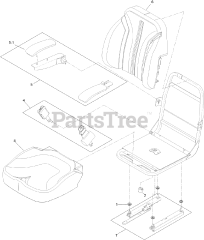 Toro 74465 (HD 2000) - Toro 48" Titan Zero-Turn Mower (SN: 400000000 - 403350971) Seat Assembly No. 136-8954