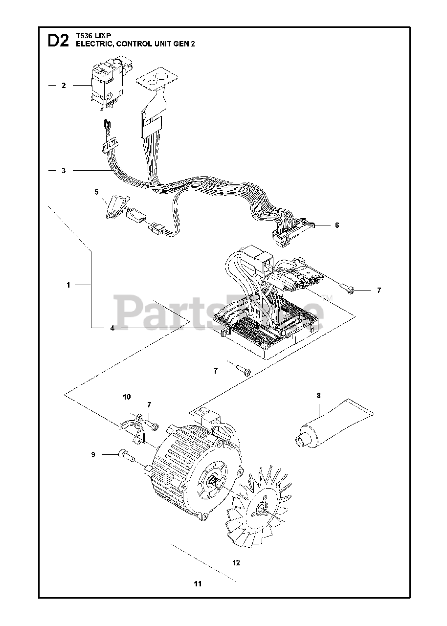 Husqvarna T 536 LiXP Husqvarna Chainsaw, Electric ELECTRICAL Parts Lookup with Diagrams