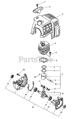 Echo PAS-211 - Echo PAS Series Powerhead Crankcase, Cylinder Cover, Engine