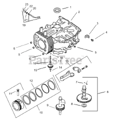 Toro 74701 (17-52 ZX) - Toro 52" TimeCutter Zero-Turn Mower (SN: 230000001 - 230999999) (2003) Crankcase Assembly Kohler CV 490S-27503