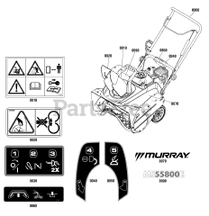Murray MS 55800 E (1696211-00) - Murray 22" Snow Thrower, 8hp, Canada (2012)