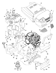 Murray 46379A - Murray 46" Garden Tractor (1997) Hood &amp; Engine Mount
