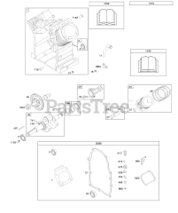 Briggs & Stratton 381447-0146-E1 - Briggs & Stratton Horizontal Engine Camshaft, Crankshaft, Cylinder, Gasket Set - Engine, Piston, Rings, Connecting Rod