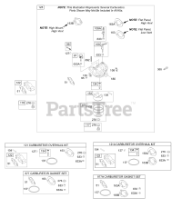 Briggs & Stratton 127432-0160-E2 - Briggs & Stratton Horizontal Engine Carburetor, Kits/Gaskets - Carburetor