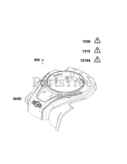 Briggs & Stratton 8P502-0033-H5 - Briggs & Stratton Vertical Engine Blower Housing Group
