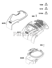 Briggs & Stratton 104M0B-0171-H1 - Briggs & Stratton Vertical Engine Blower Housing Group