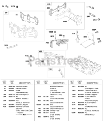 Briggs & Stratton 58E447-0411-E2 - Briggs & Stratton Horizontal Engine Intake Manifold, Exhaust Manifold, Fuel Injector Rail