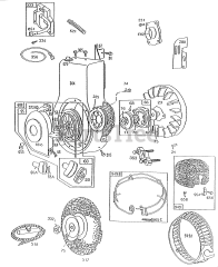 Briggs & Stratton 195437-4017-02 - Briggs & Stratton Horizontal Engine Blower Hsg, Rewind, Flywheel