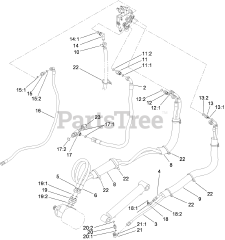 Toro 22974 (TRX-26) - Toro Trencher (SN: 310000301 - 310999999) (2010) Hydraulic Hose Routing Assembly