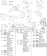 Briggs & Stratton 522447-0106-E2 - Briggs & Stratton Horizontal Engine Piston/Rings/Connecting Rod, Flywheel, Crankshaft