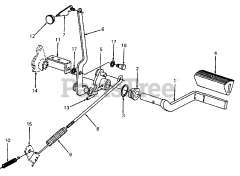 Cub Cadet 805 (136-192-100) - Cub Cadet Lawn Tractor Brake Pedal &amp; Connections