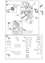 Briggs & Stratton 613477-4231-J1 - Briggs & Stratton Horizontal Engine Crankcase Cover/Sump Group