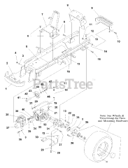 Simplicity 1692871 - Simplicity Legacy Garden Tractor, 20hp Frame &amp; Transaxle Group