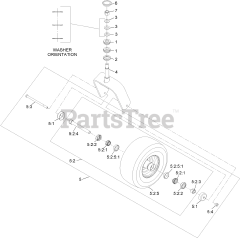 Toro 74925 TE (6000) - Toro 152cm Z Master Zero-Turn Mower, Side-Discharge Deck (SN: 404320000 - 999999999) Caster Wheel and Fork Assembly