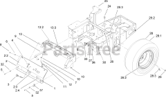 Toro 74167 TE (Z 153) - Toro 132cm Z Master Zero-Turn Mower, Side-Discharge Deck (SN: 240000001 - 240999999) (2004) Main Frame Assembly