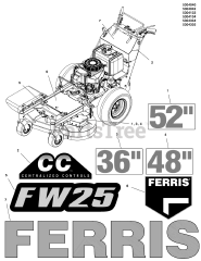 Ferris FW 25 (5901430) - Ferris FW25 CC Series 48" Walk-Behind Mower, 19hp Kawasaki