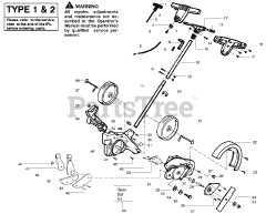 Weed Eater PE 550 - Weed Eater Edger, Type 2 Handle &amp; Controls Type 1-2
