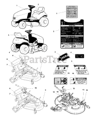 Simplicity 1693552 - Simplicity 38" Mower Deck Decals Group - Safety &amp; Common