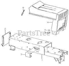 Cub Cadet 81 (0350003U) - Cub Cadet Lawn Tractor Drawbar, Engine Mount, Hood, Grille &amp; Frame