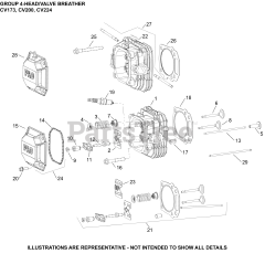 Kohler CV224-3003 - Kohler Command PRO Engine, Basic Version, 11.0 ft-lbs, 224cc 04 CylinderHead/Breather