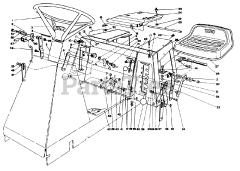 Toro 56150 (8-32) - Toro Professional Rear-Engine Riding Mower (SN: 007000001 - 007999999) (1987) Seat  Steering Wheel Assembly