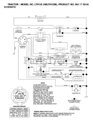 Husqvarna LTH 125 (954170034-B) - Husqvarna Lawn Tractor (2001-03) SCHEMATIC