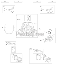 Briggs & Stratton 359775-0112-E2 - Briggs & Stratton Vertical Engine Cylinder, Piston/Rings/Connecting Rod, Crankshaft