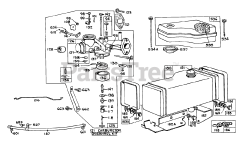 Toro 56100 (732) - Toro Sportsman Rear-Engine Riding Mower (SN: 002000001 - 002999999) (1972) Carburetor And Fuel Tank Assembly Recoil And Electric Start
