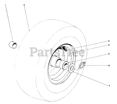 Toro 38150 (826) - Toro Snow Thrower (SN: 007000001 - 007999999) (1987) Wheel Assembly