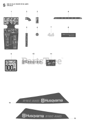Husqvarna R 16 C AWD (966830301) - Husqvarna Swedish Riding Mower (2008-04) DECALS