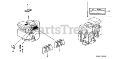 Honda GC135 QHA1 (GCAJ) - Honda Engine, Made in Japan (SN: GCAJ-1000001 - GCAJ-9999999) LABELS