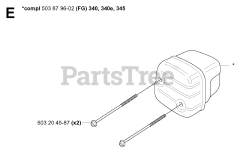 Husqvarna 340 e - Husqvarna Chainsaw (SN: 20051800001 - 20062300000) MUFFLER 3